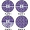 Personalized Initial Damask Set of Lunch / Dinner Plates (Approval)