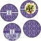 Personalized Initial Damask Set of Lunch / Dinner Plates