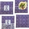 Personalized Initial Damask Set of Square Dinner Plates