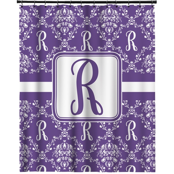 Custom Initial Damask Extra Long Shower Curtain - 70"x84" (Personalized)