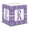 Personalized Initial Damask Note Cube