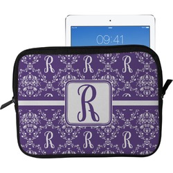 Initial Damask Tablet Case / Sleeve - Large (Personalized)