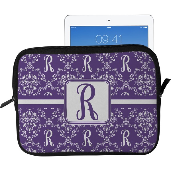 Custom Initial Damask Tablet Case / Sleeve - Large (Personalized)