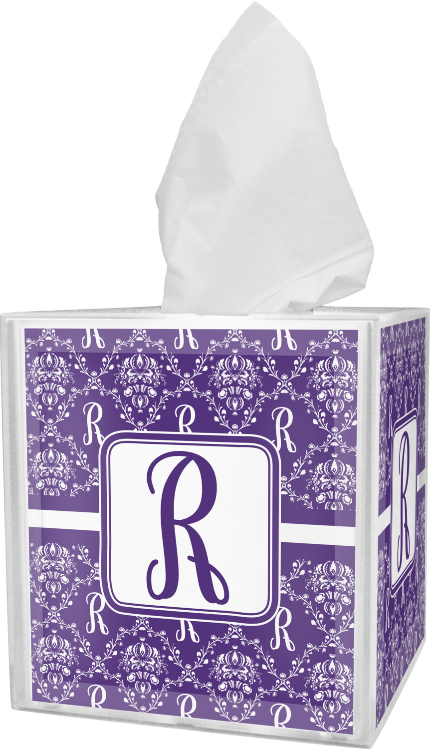Initial Damask Tissue Box Cover (Personalized) YouCustomizeIt