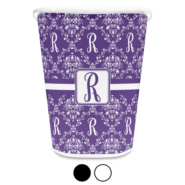 Personalized Initial Damask Custom Waste Basket