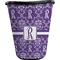 Initial Damask Waste Basket - Single Sided (Black) (Personalized)