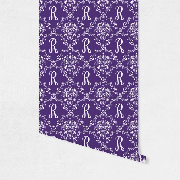 Personalized Initial Damask Wallpaper on Wall