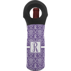 Initial Damask Wine Tote Bag (Personalized)