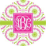 Pink & Green Suzani Multipurpose Round Labels - 1" (Personalized)