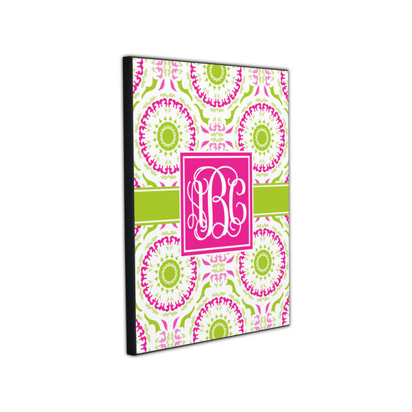 Pink & Green Suzani 11x14 Wood Print - Angle View