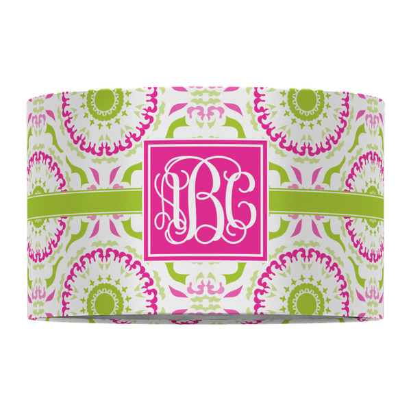 Pink & Green Suzani 12" Drum Lampshade - FRONT (Fabric)