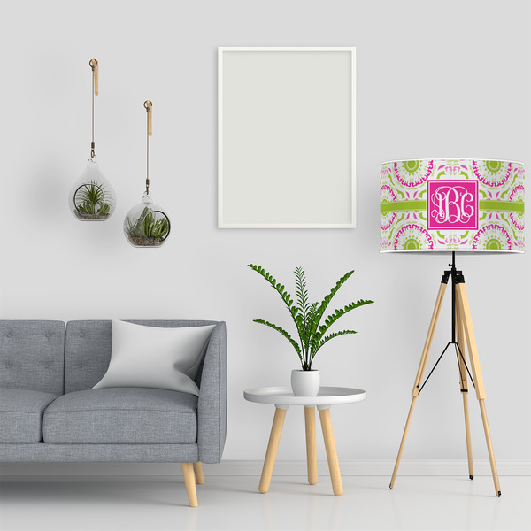 Pink & Green Suzani 12" Drum Lampshade - LIFESTYLE