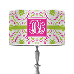 Pink & Green Suzani 12" Drum Lamp Shade - Poly-film (Personalized)