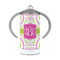 Pink & Green Suzani 12 oz Stainless Steel Sippy Cups - FRONT