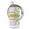 Pink & Green Suzani 12 oz Stainless Steel Sippy Cups - FULL (back angle)