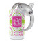 Pink & Green Suzani 12 oz Stainless Steel Sippy Cups - Top Off