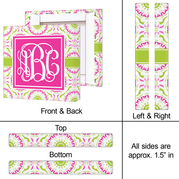 Pink & Green Suzani 12x12 - Canvas Print - Approval