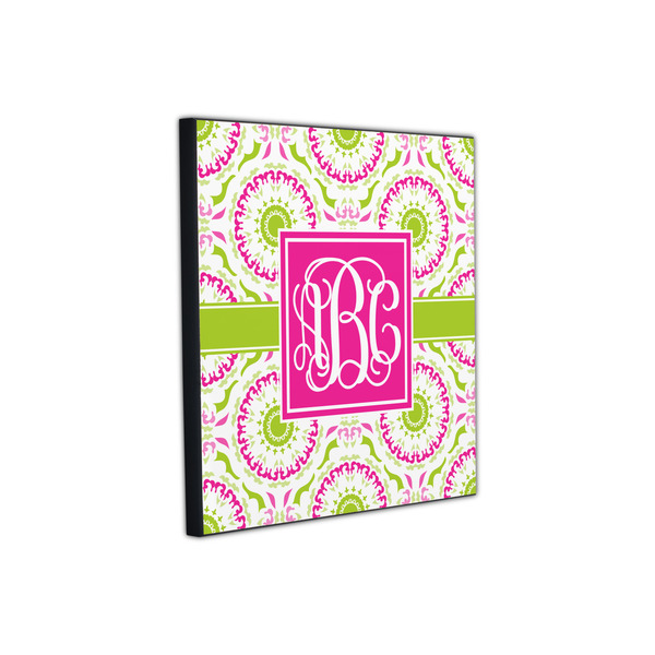 Pink & Green Suzani 12x12 Wood Print - Angle View