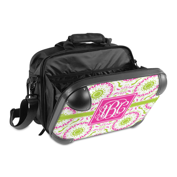 Pink & Green Suzani 15" Hard Shell Briefcase - Open