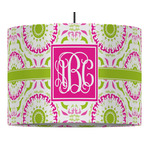 Pink & Green Suzani Drum Pendant Lamp (Personalized)