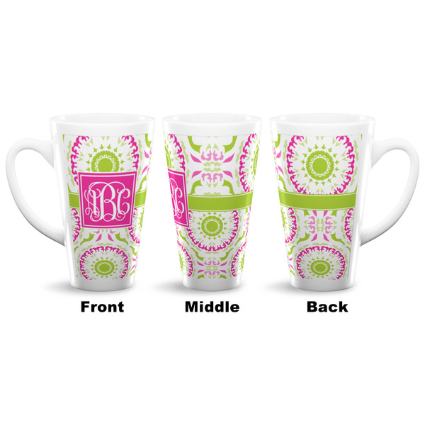 Pink & Green Suzani 16 Oz Latte Mug - Approval
