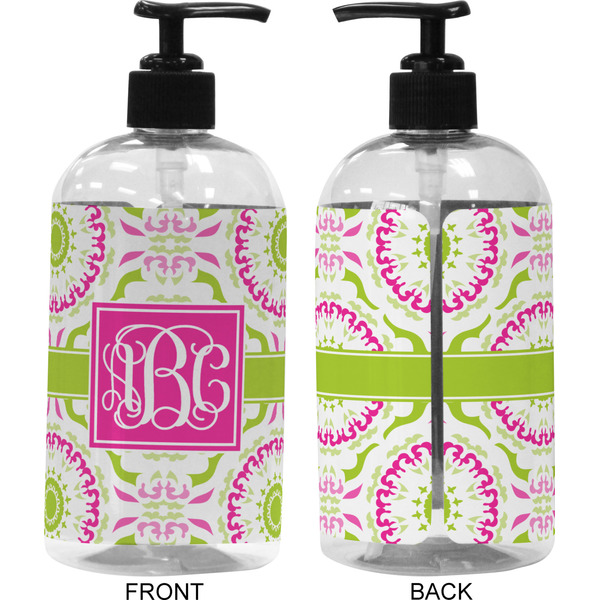 Pink & Green Suzani 16 oz Plastic Liquid Dispenser (Approval)