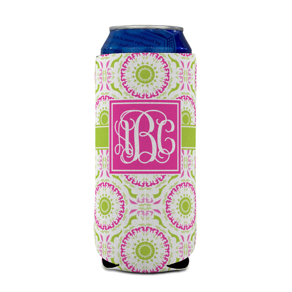Pink & Green Suzani 16oz Can Sleeve - FRONT (on can)