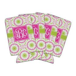 Pink & Green Suzani Can Cooler (16 oz) - Set of 4 (Personalized)
