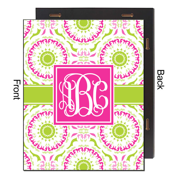 Pink & Green Suzani 16x20 Wood Print - Front & Back View