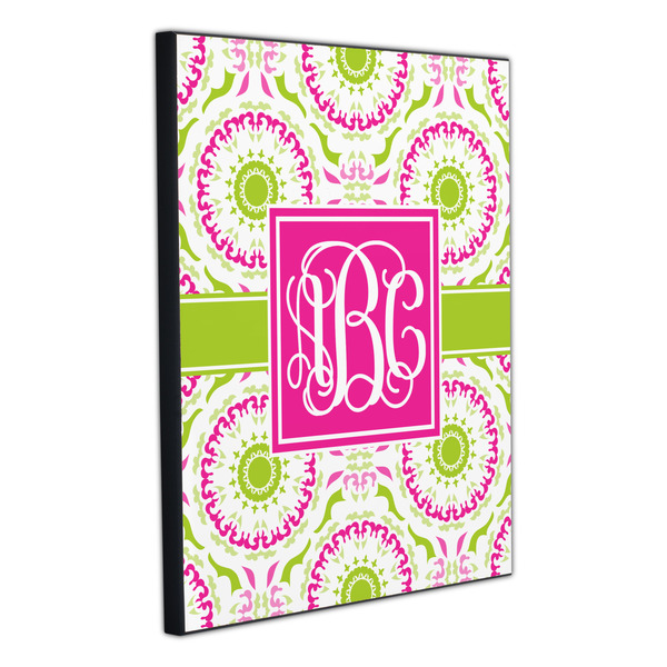 Pink & Green Suzani 20x24 Wood Print - Angle View