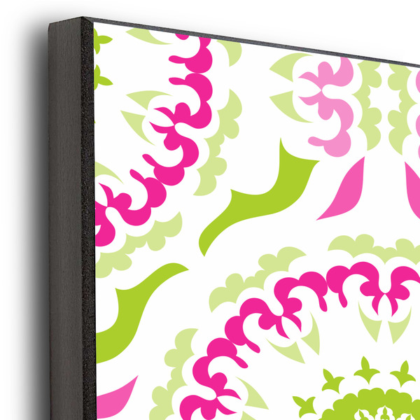 Pink & Green Suzani 20x24 Wood Print - Closeup