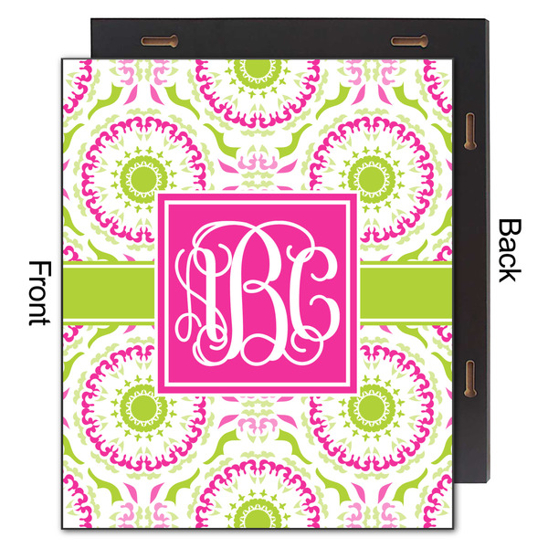 Pink & Green Suzani 20x24 Wood Print - Front & Back View