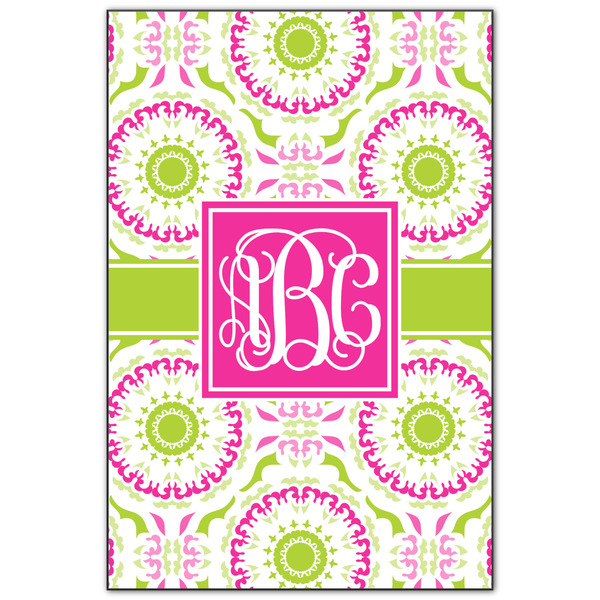 Custom Pink & Green Suzani Wood Print - 20x30 (Personalized)