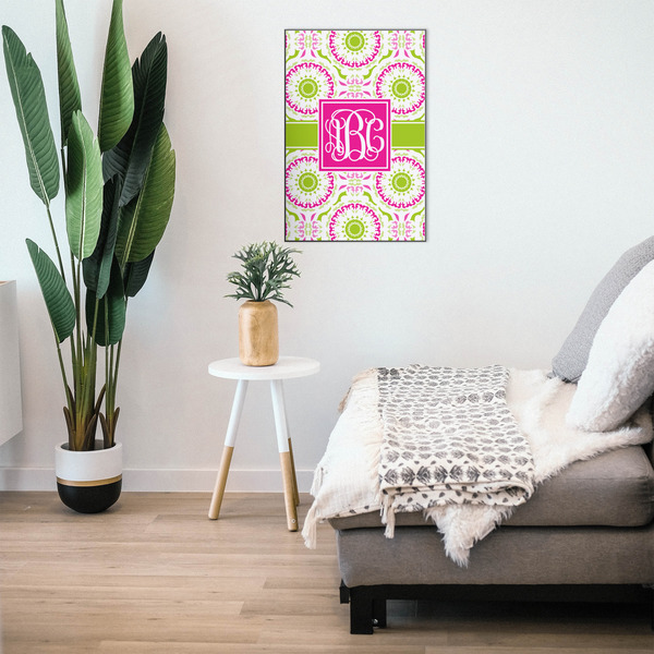 Pink & Green Suzani 20x30 Wood Print - In Context