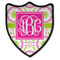 Pink & Green Suzani Iron On Shield Patch B w/ Monogram
