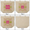 Pink & Green Suzani 3 Reusable Cotton Grocery Bags - Front & Back View