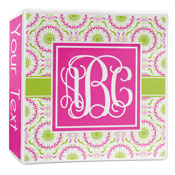 Custom Pink & Green Suzani 3-Ring Binder - 2 inch (Personalized)
