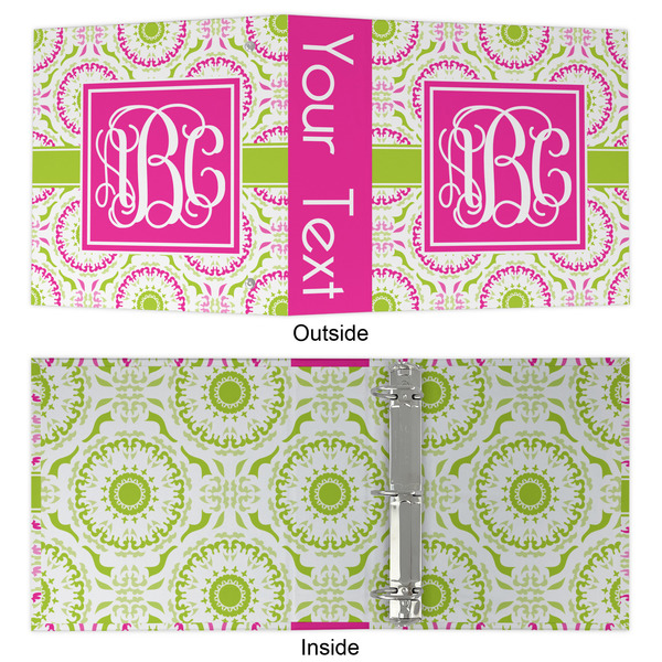 Pink & Green Suzani 3 Ring Binders - Full Wrap - 2" - APPROVAL