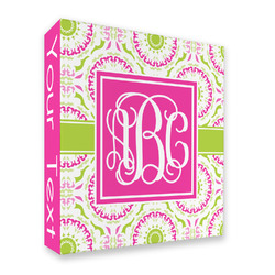 Pink & Green Suzani 3 Ring Binder - Full Wrap (Personalized)