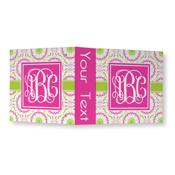 Pink & Green Suzani 3 Ring Binders - Full Wrap - 3" - OPEN OUTSIDE