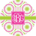 Pink & Green Suzani Multipurpose Round Labels - 5" (Personalized)