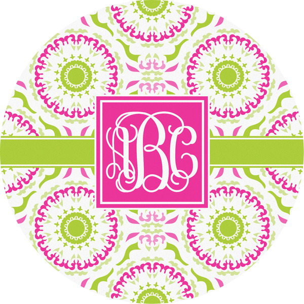 Custom Pink & Green Suzani Multipurpose Round Labels - 5" (Personalized)