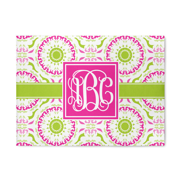 Custom Pink & Green Suzani 5' x 7' Patio Rug (Personalized)