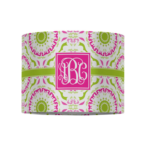 Pink & Green Suzani 8" Drum Lampshade - FRONT (Fabric)