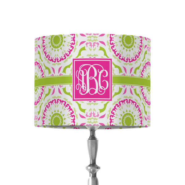 Custom Pink & Green Suzani 8" Drum Lamp Shade - Fabric (Personalized)