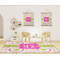 Pink & Green Suzani 8'x10' Indoor Area Rugs - IN CONTEXT