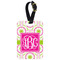 Pink & Green Suzani Metal Luggage Tag w/ Monogram