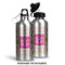 Pink & Green Suzani Aluminum Water Bottle - Alternate lid options