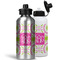 Pink & Green Suzani Aluminum Water Bottles - MAIN (white &silver)