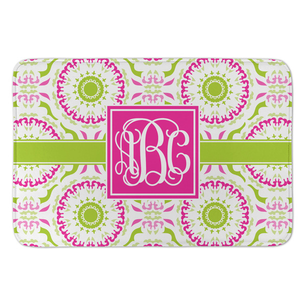 Custom Pink & Green Suzani Anti-Fatigue Kitchen Mat (Personalized)